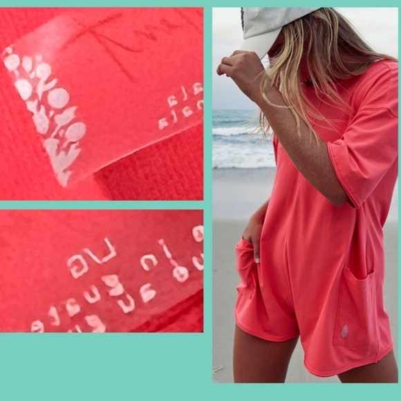 Free People, Size Large, HOT SHOT, Romper, Electric Sunrise, Short Sleeve, NWT! - Picture 9 of 15